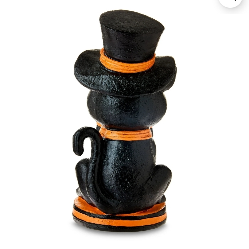 Halloween 10' Black Cat Figurine with Orange Accents - Picture 2 of 4